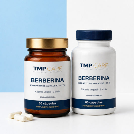 TMP CARE Berberina en vidrio ámbar y en PET blanco