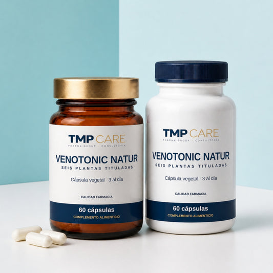 TMP CARE Venotonic Natur en vidrio ámbar y en PET blanco