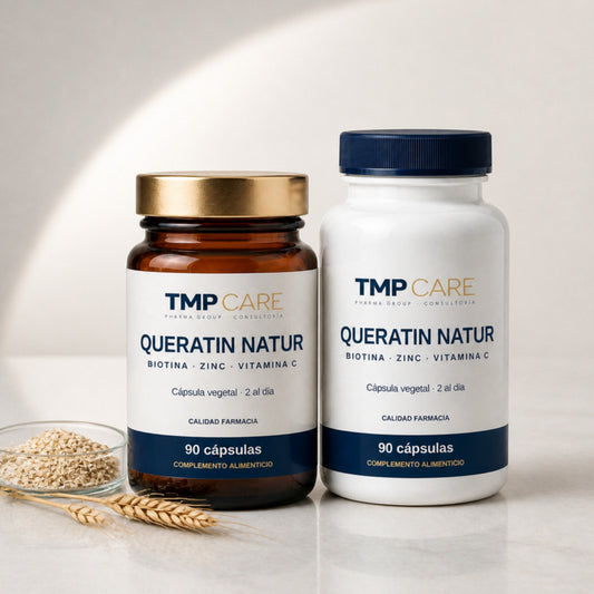 TMP CARE Queratin Natur en vidrio ámbar y en PET blanco